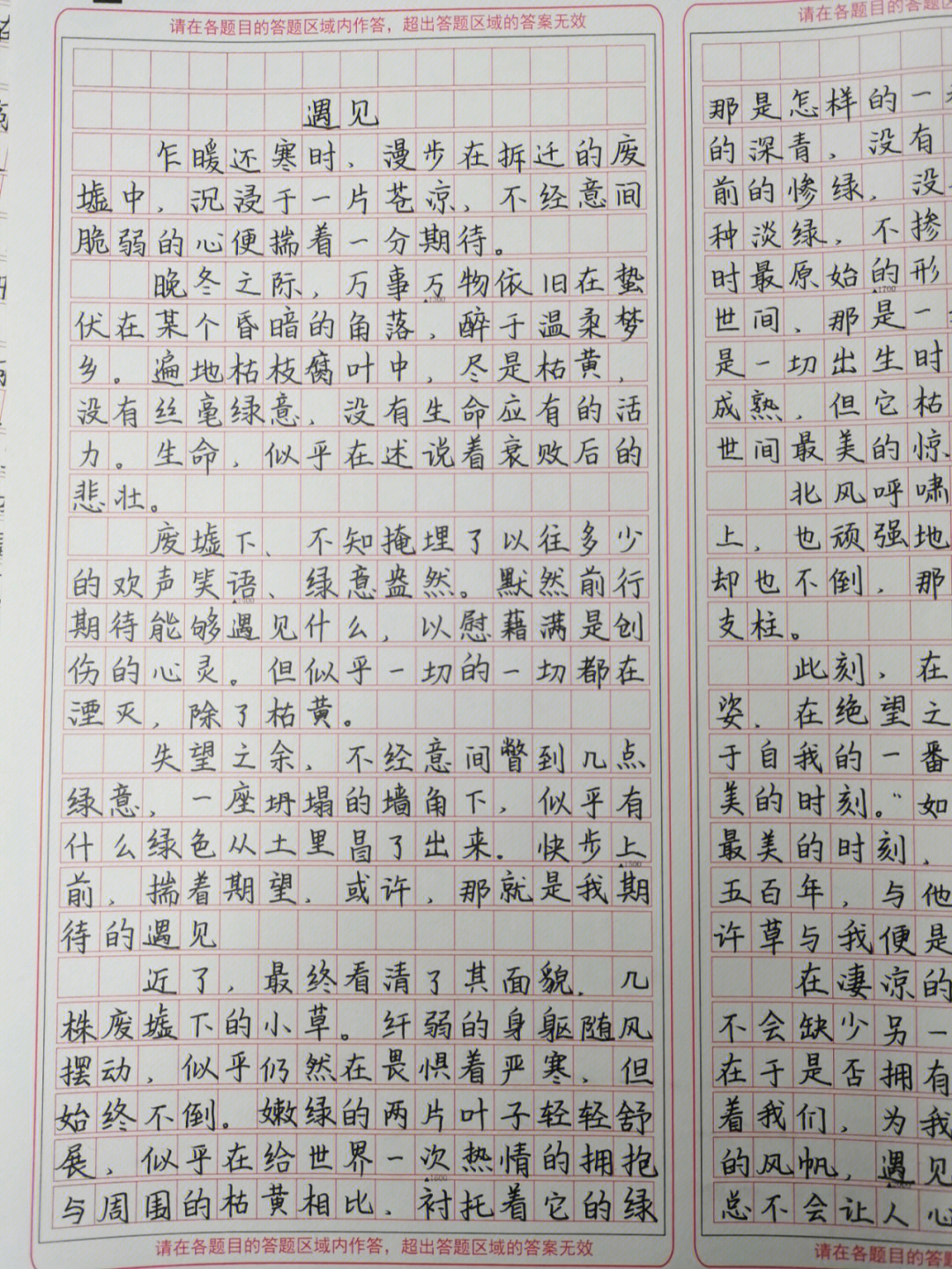 满分作文遇见