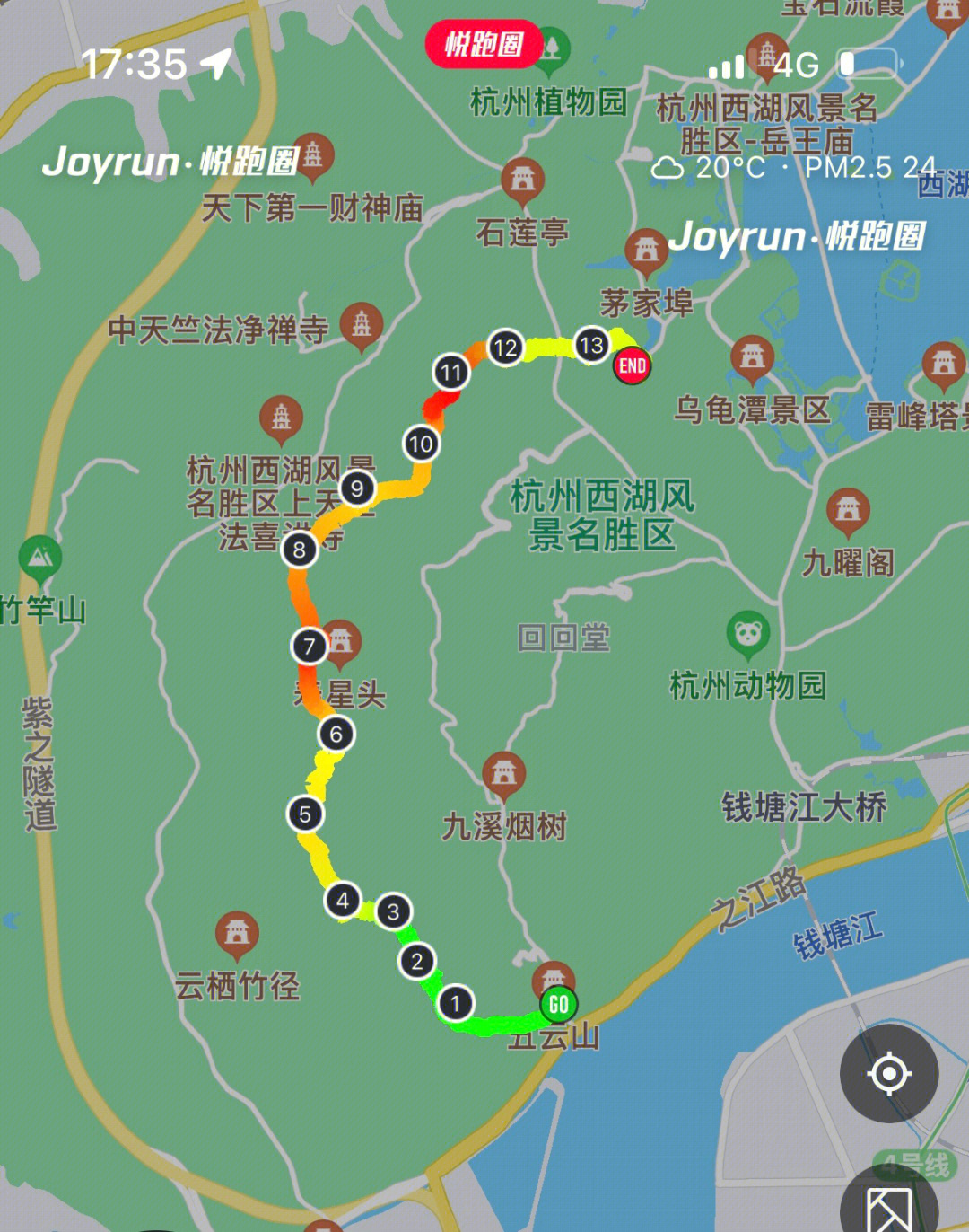 西湖爬山路线地图图片