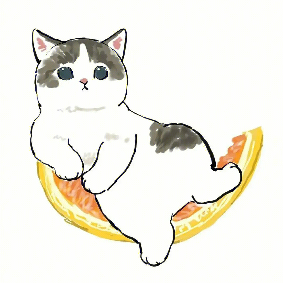 猫咪吃猫粮简笔画图片