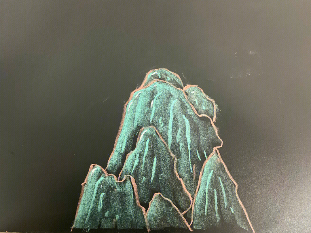 粉笔画山