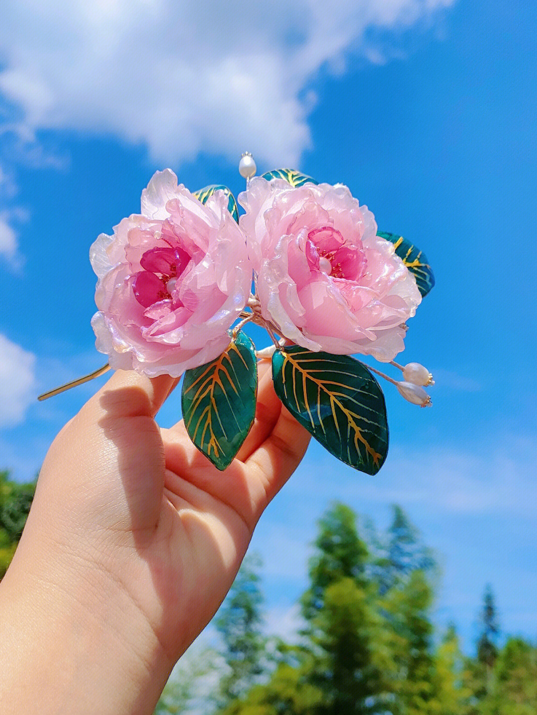 热缩片紫藤花发簪图解图片