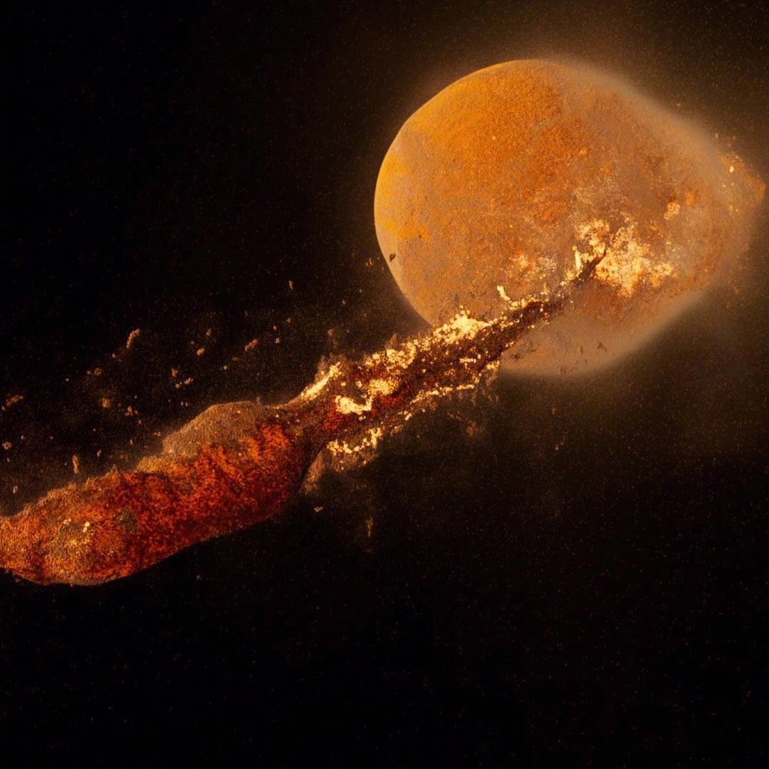 科学家认为,在45亿年前,一个名为忒伊亚的火星大小的行星与地球相撞
