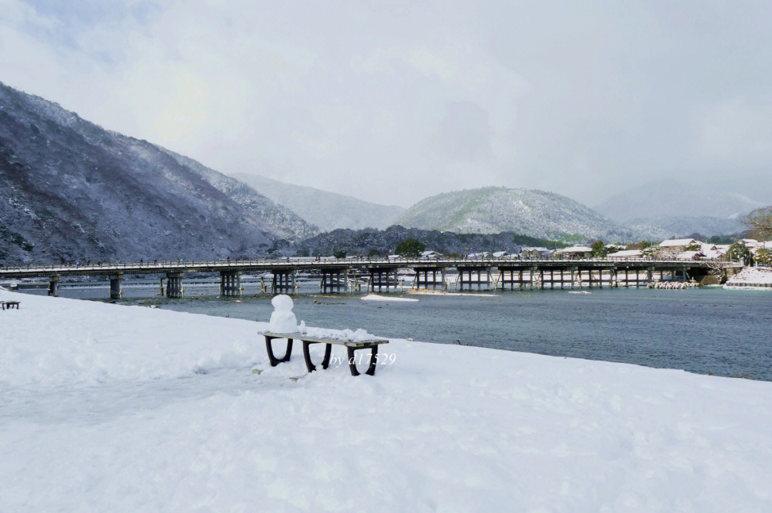 京都岚山雪景