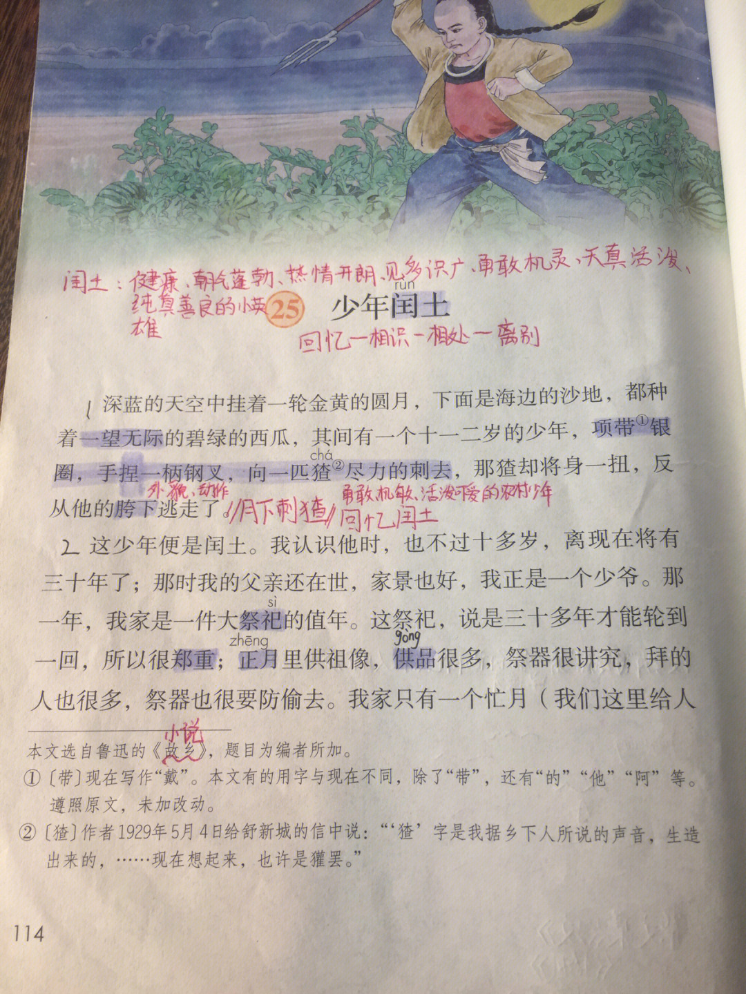 再见闰土课文原文图片图片