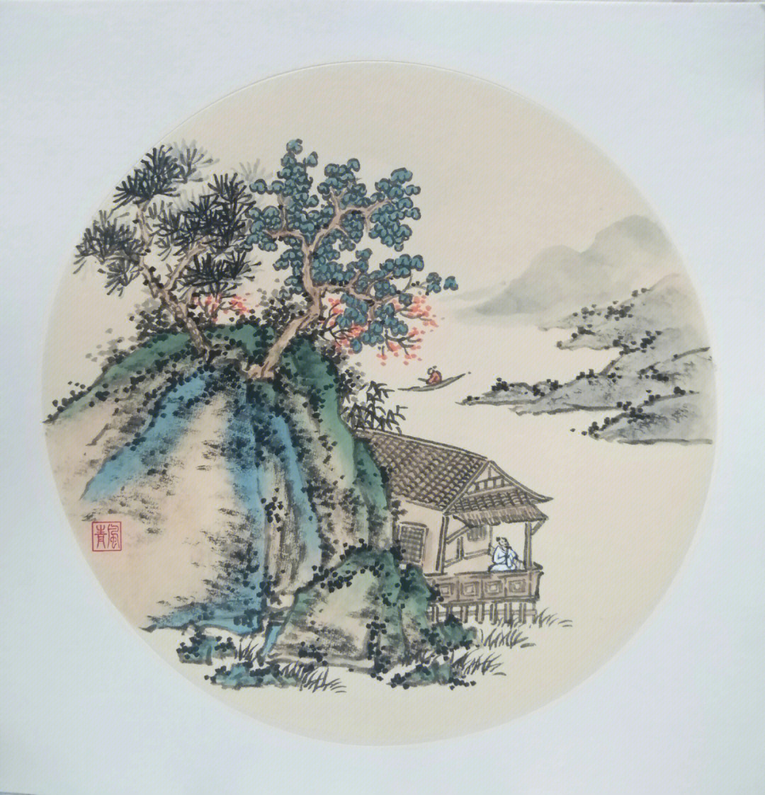 国画作品山水简易图片