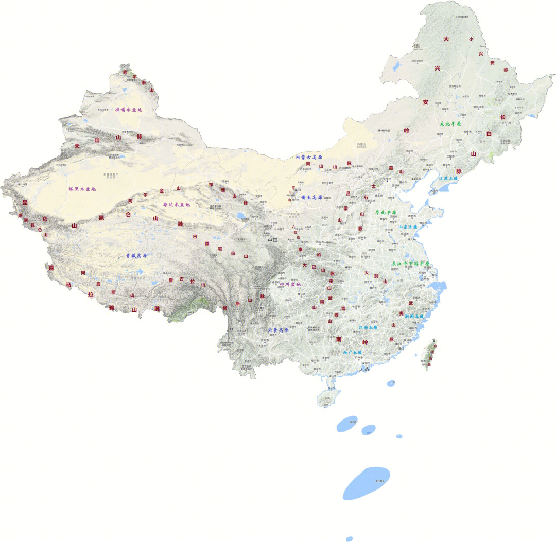 中国山脉城市地图图片
