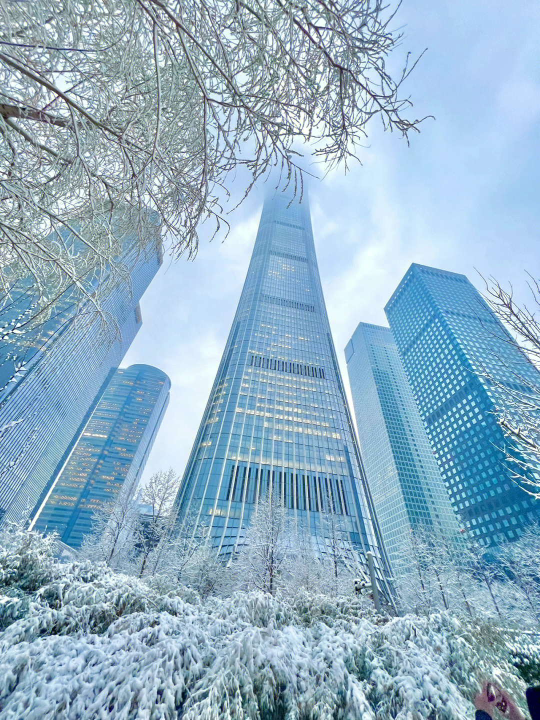 北京国贸下雪图片图片