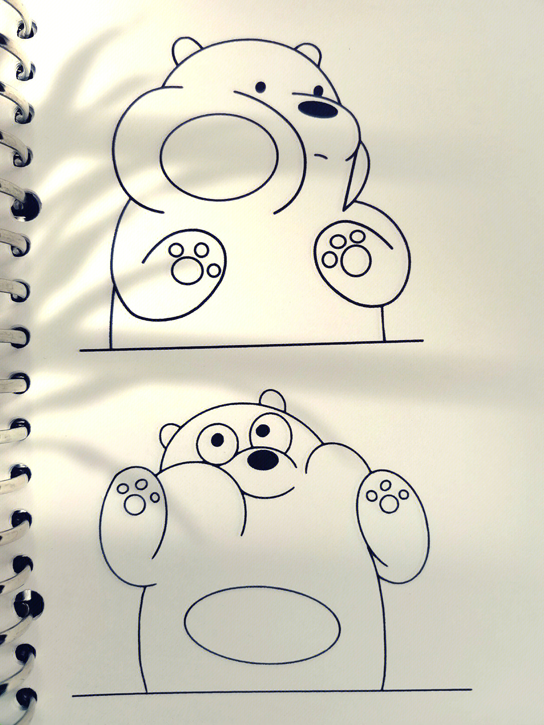 大白熊简笔画简单图片