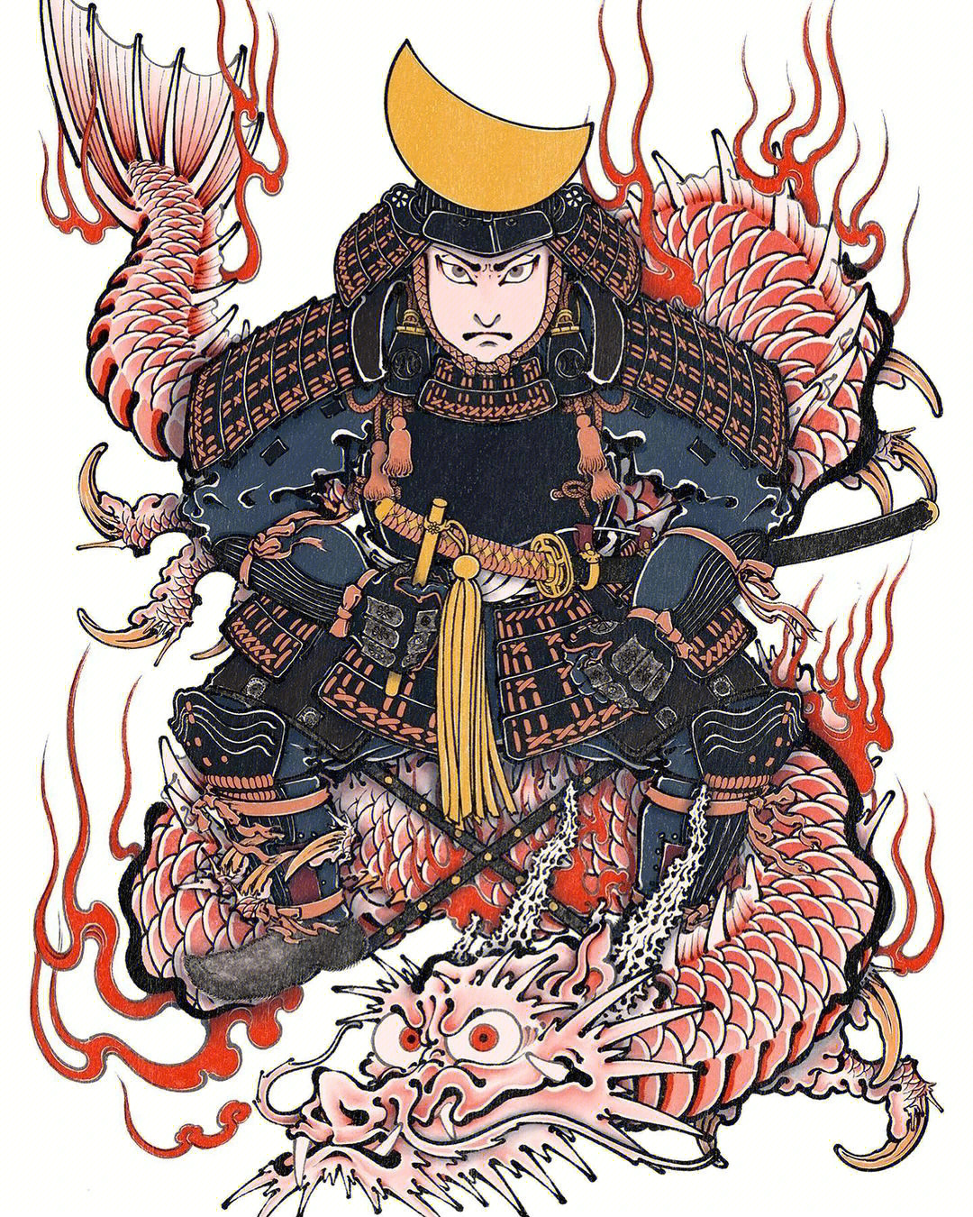 日本老传统纹身桃太郎图片