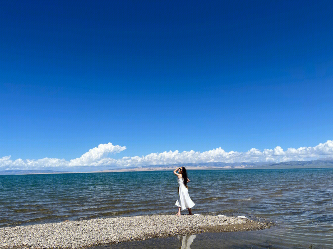 青海湖人物美拍欣赏图片