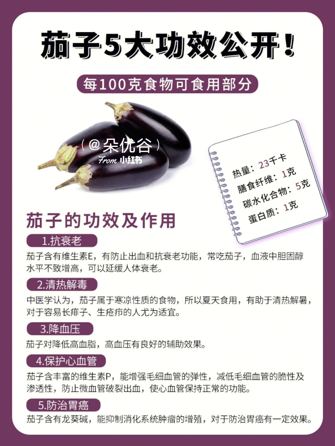 茄子营养成分表100克图片