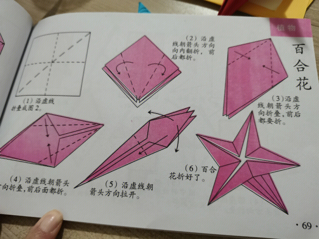 百合花折纸步骤图图片