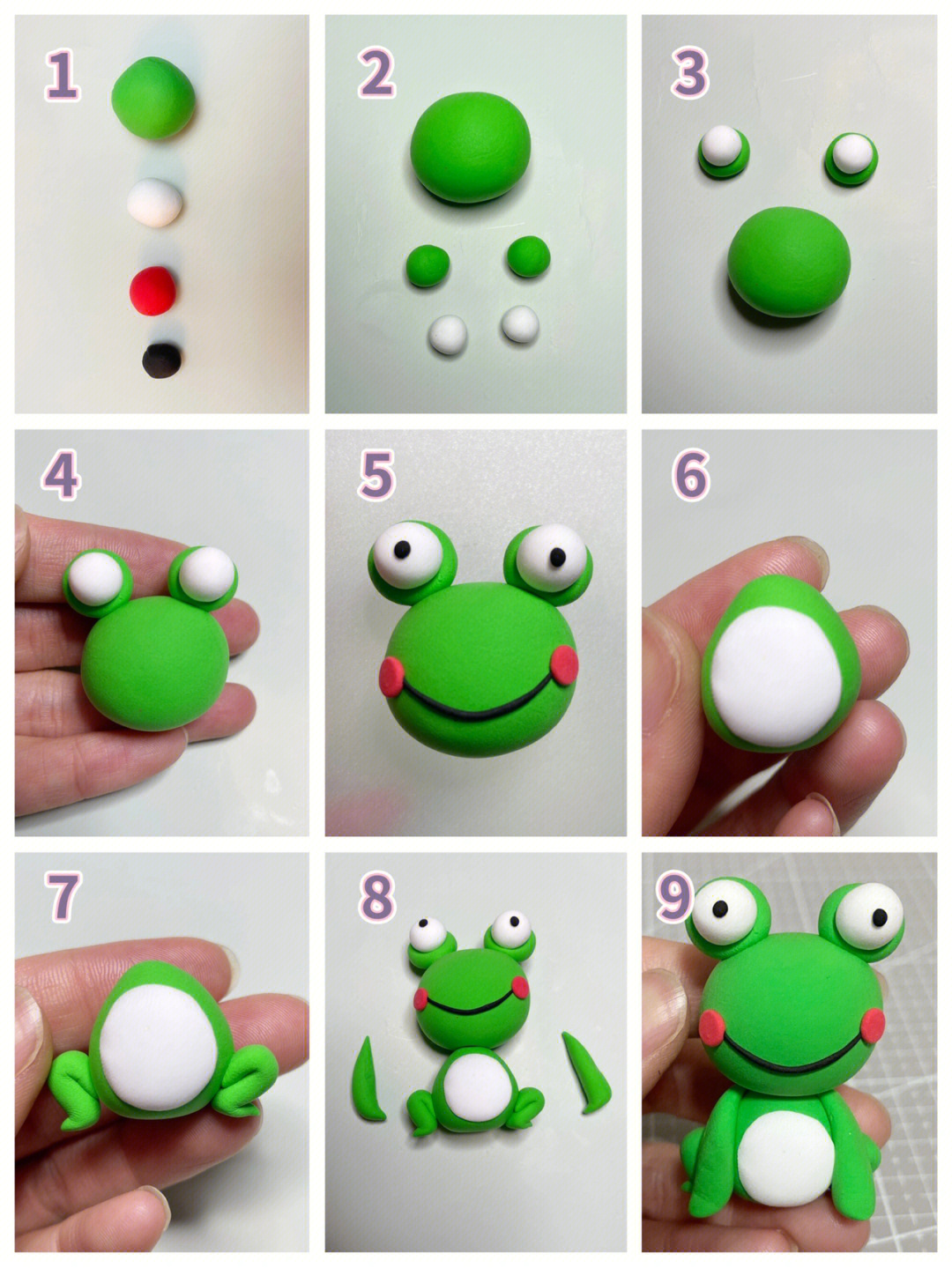 粘土小青蛙幼儿园亲子手工教程