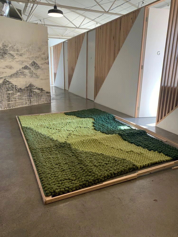 纤维艺术装置绿色的挂毯壁挂式
