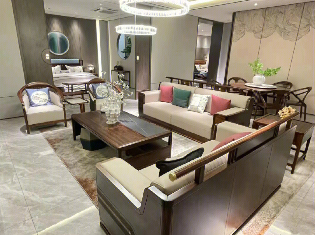 新中式乌金木沙发时尚轻奢新中式家具