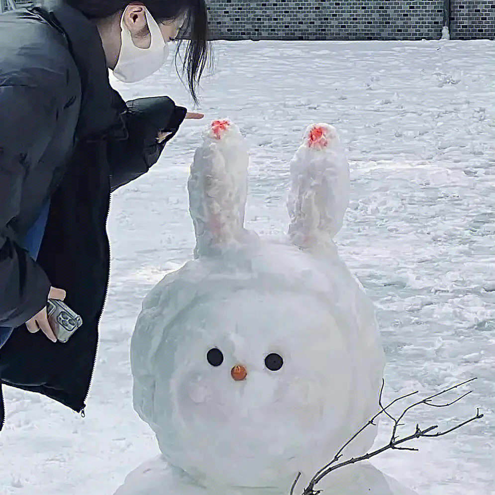 雪人情侣头像一男一女图片