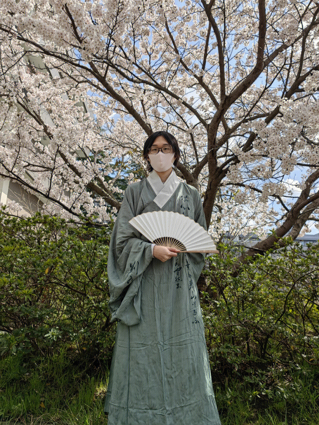 在日本大学穿汉服赏樱