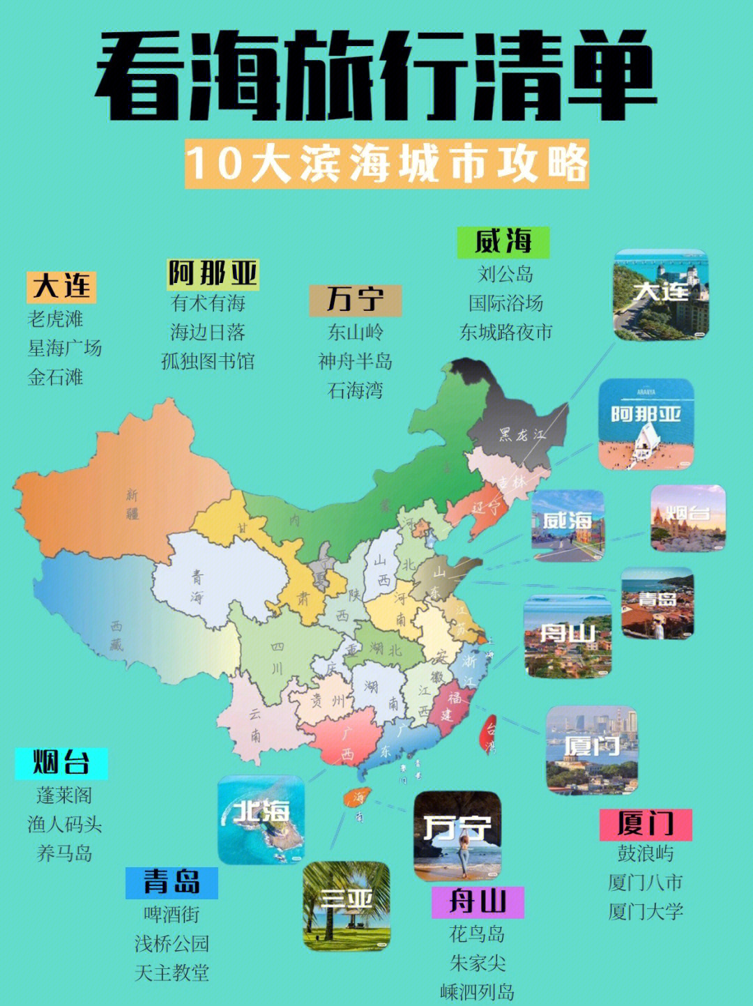 中国海滨城市地图图片