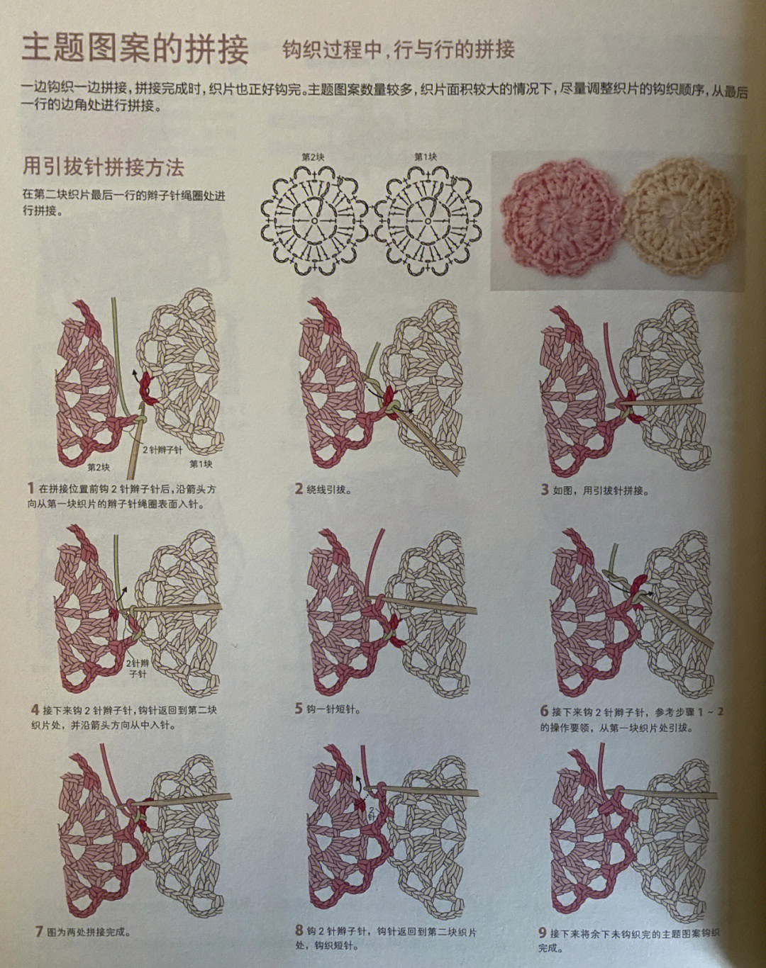 钩针拼接方法图解图片