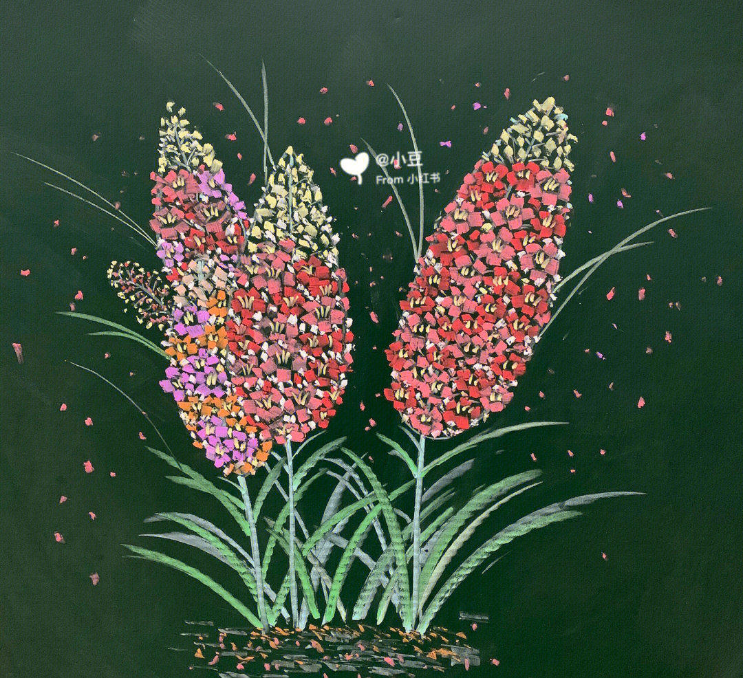 花粉笔画简单图片