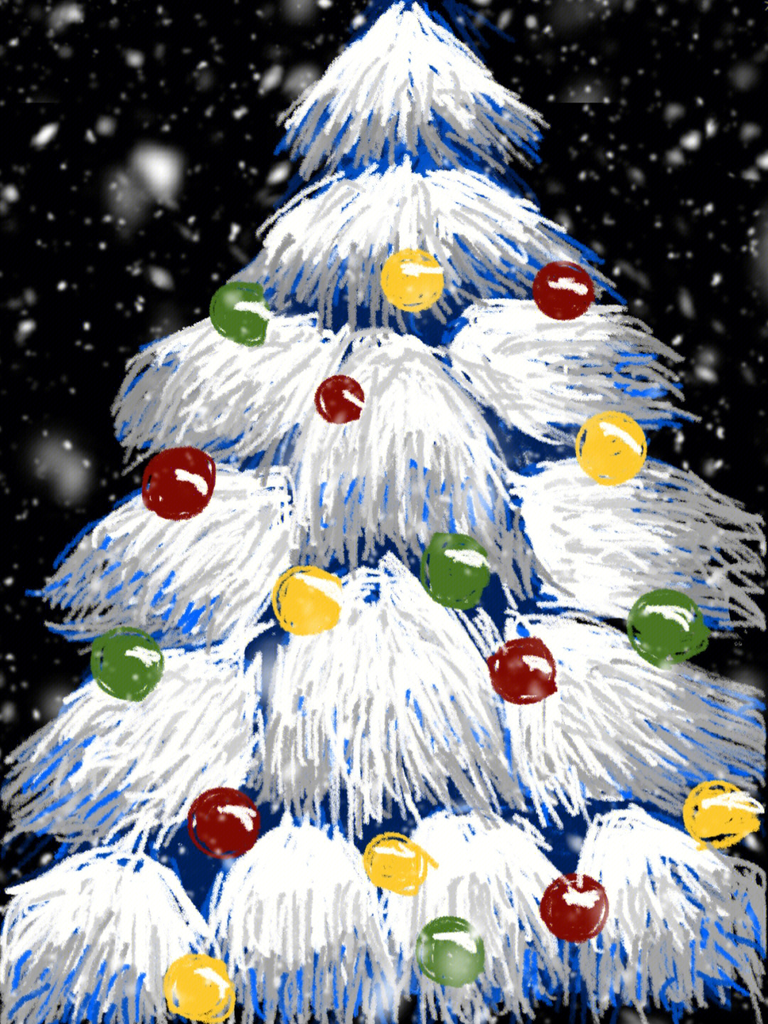 简单易画的手机版圣诞树来啦90大家快收藏画起来75157515