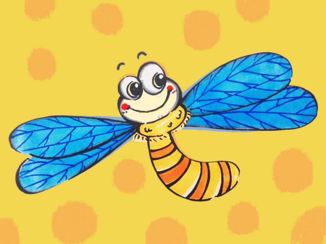 马克笔手绘可爱哒小蜻蜓含步骤