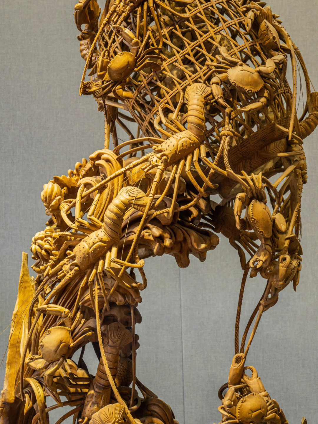 潮州木雕的虾蟹篓,1965年完成 67