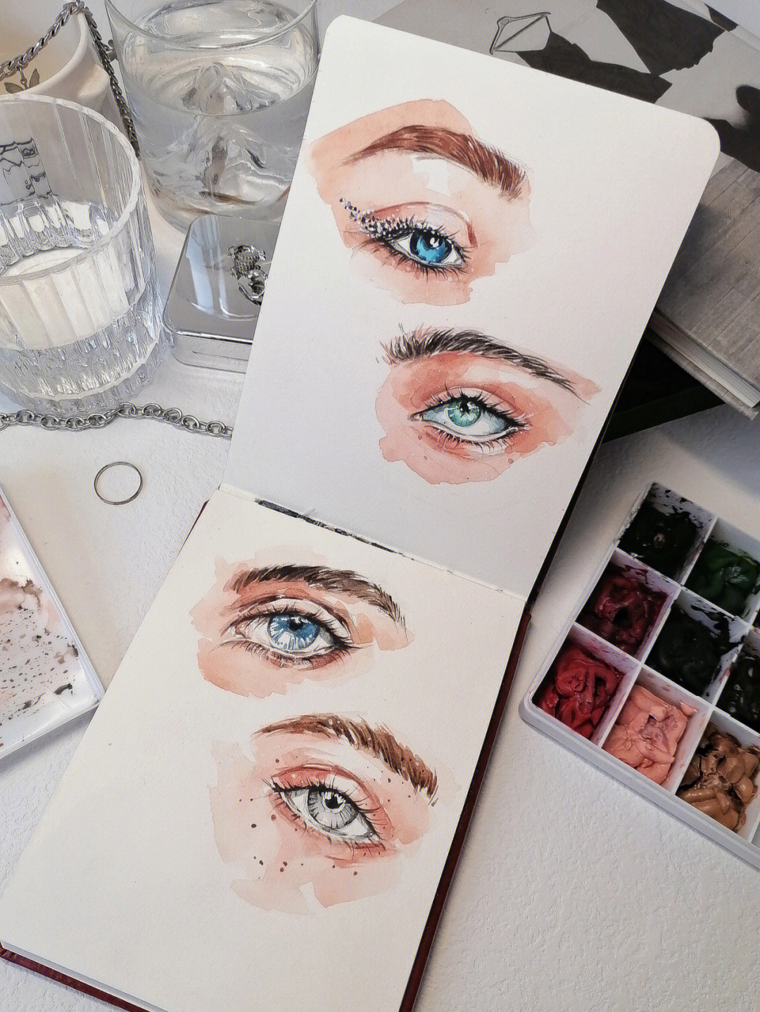 watercolour eyes图片