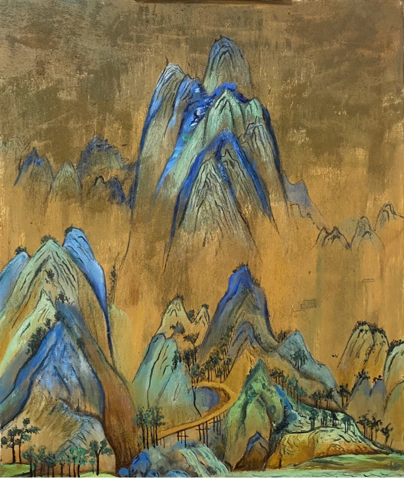 丙烯画山水作品欣赏图片