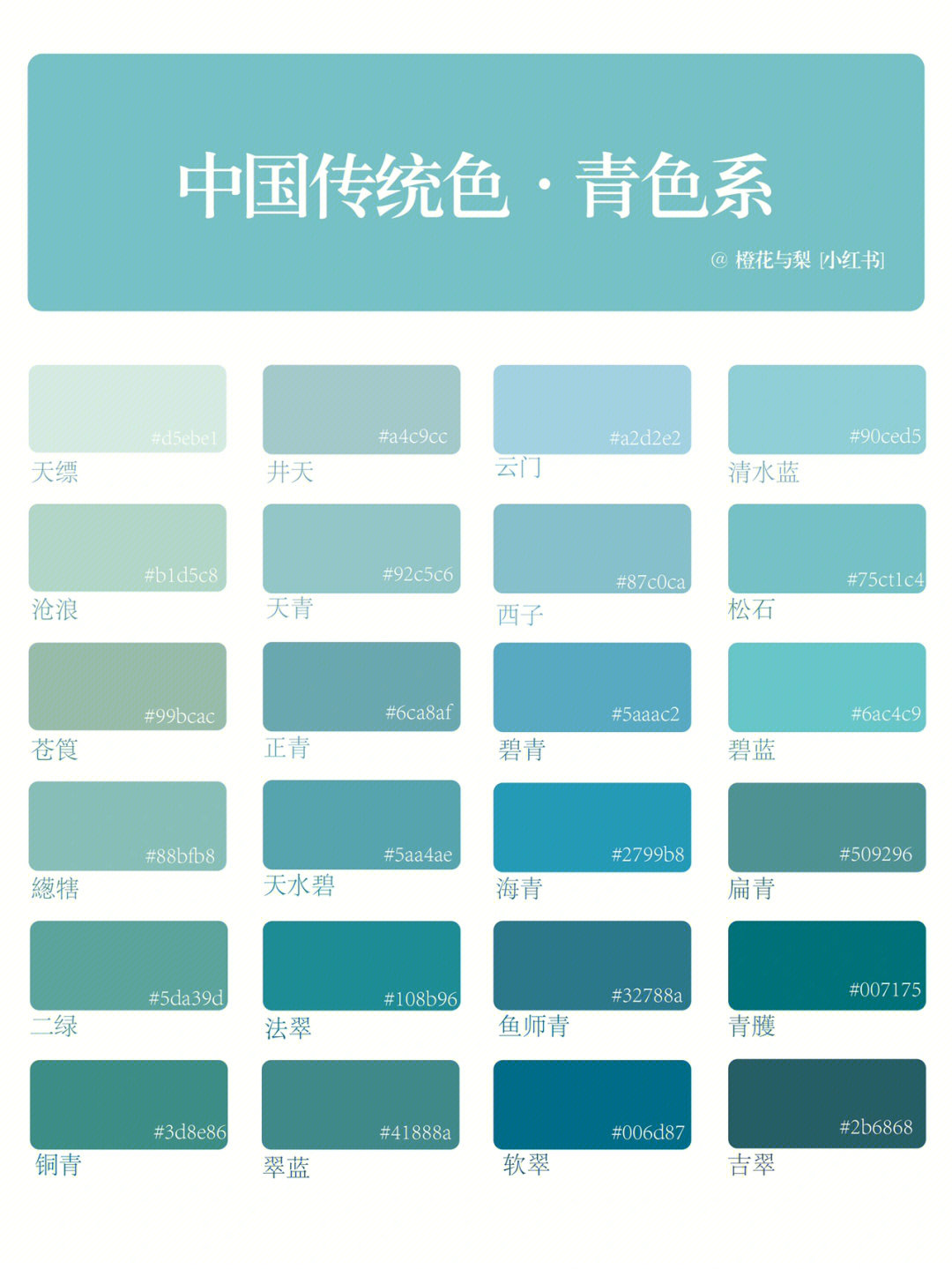 [种草r]青色是中国特有的一种颜色,它游离与绿色和蓝色之间