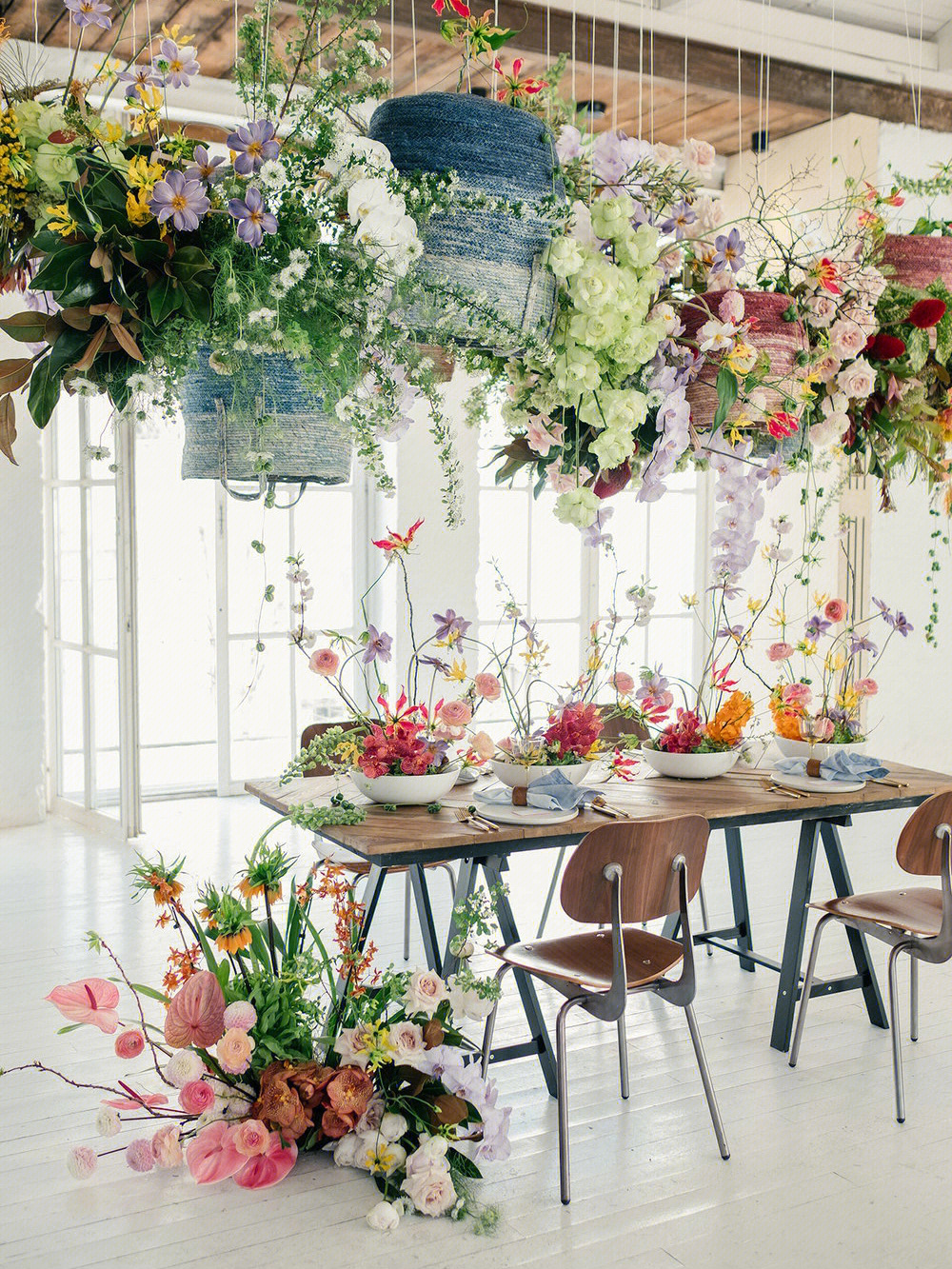 长条桌花造型花艺图片图片