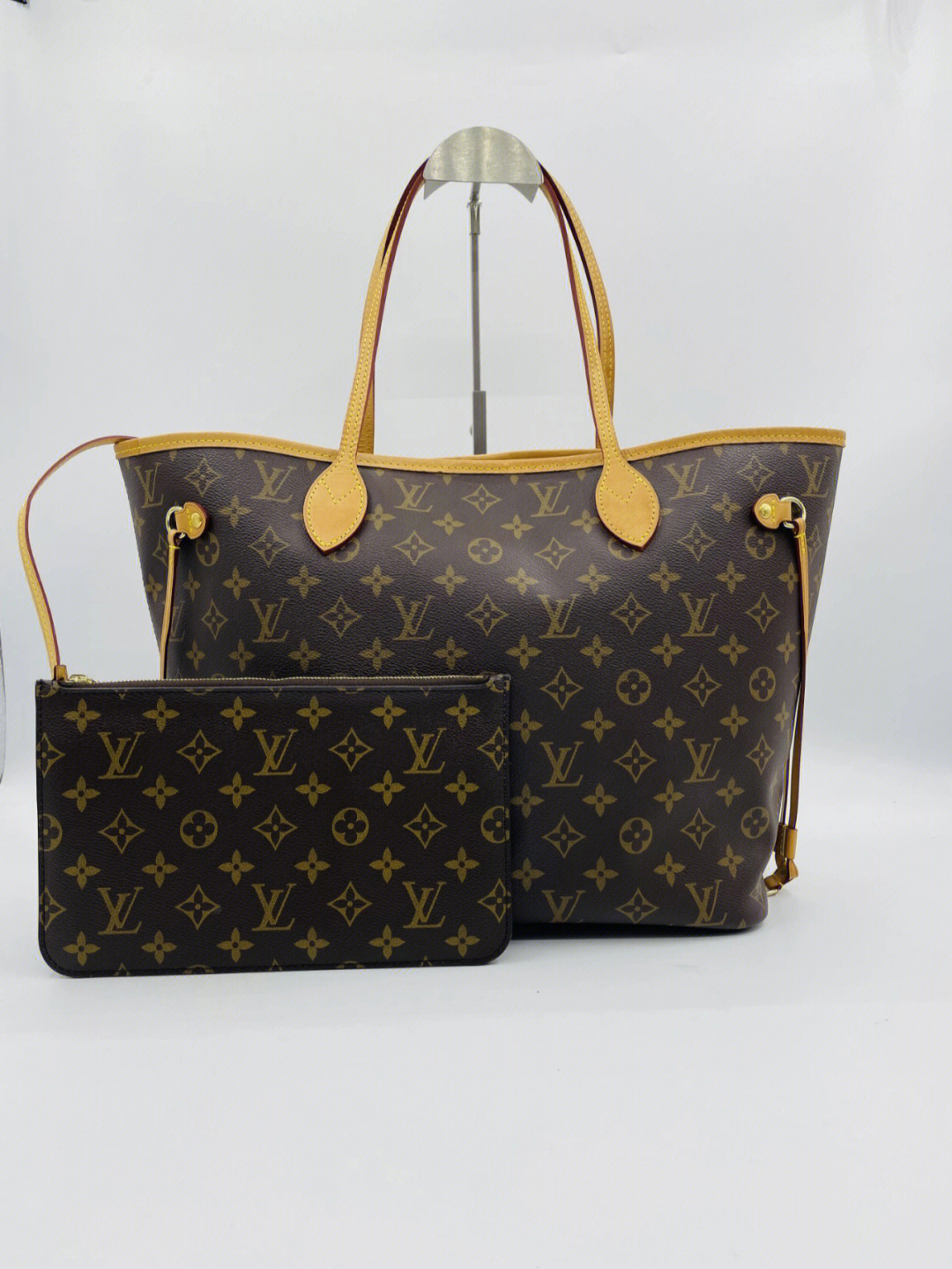 中号老花neverfull nf子母购物袋 卡其色 米色内里 专柜缺货 尺寸29