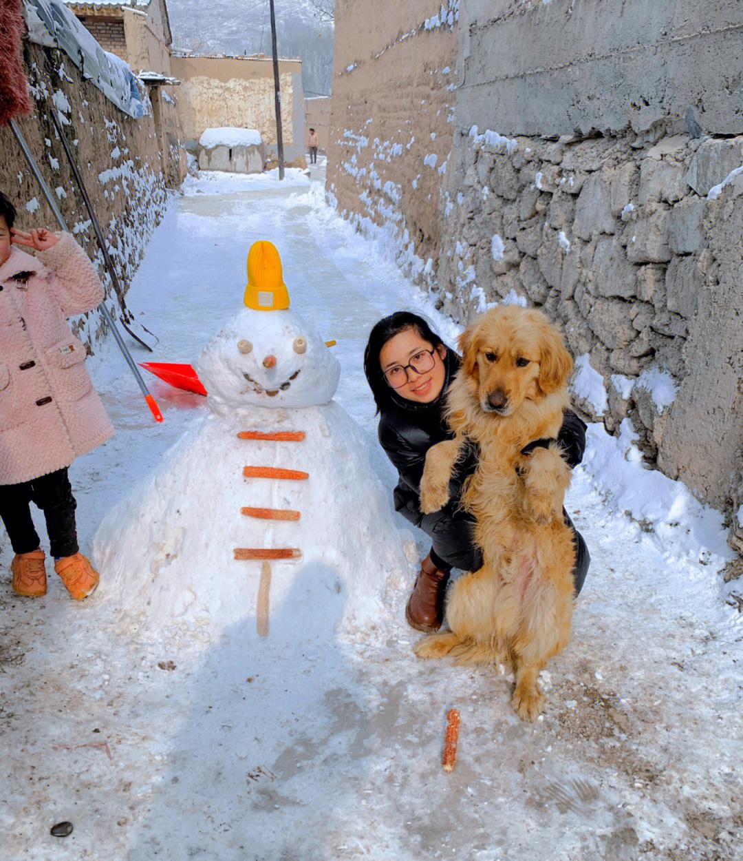 下雪啦堆了一早上