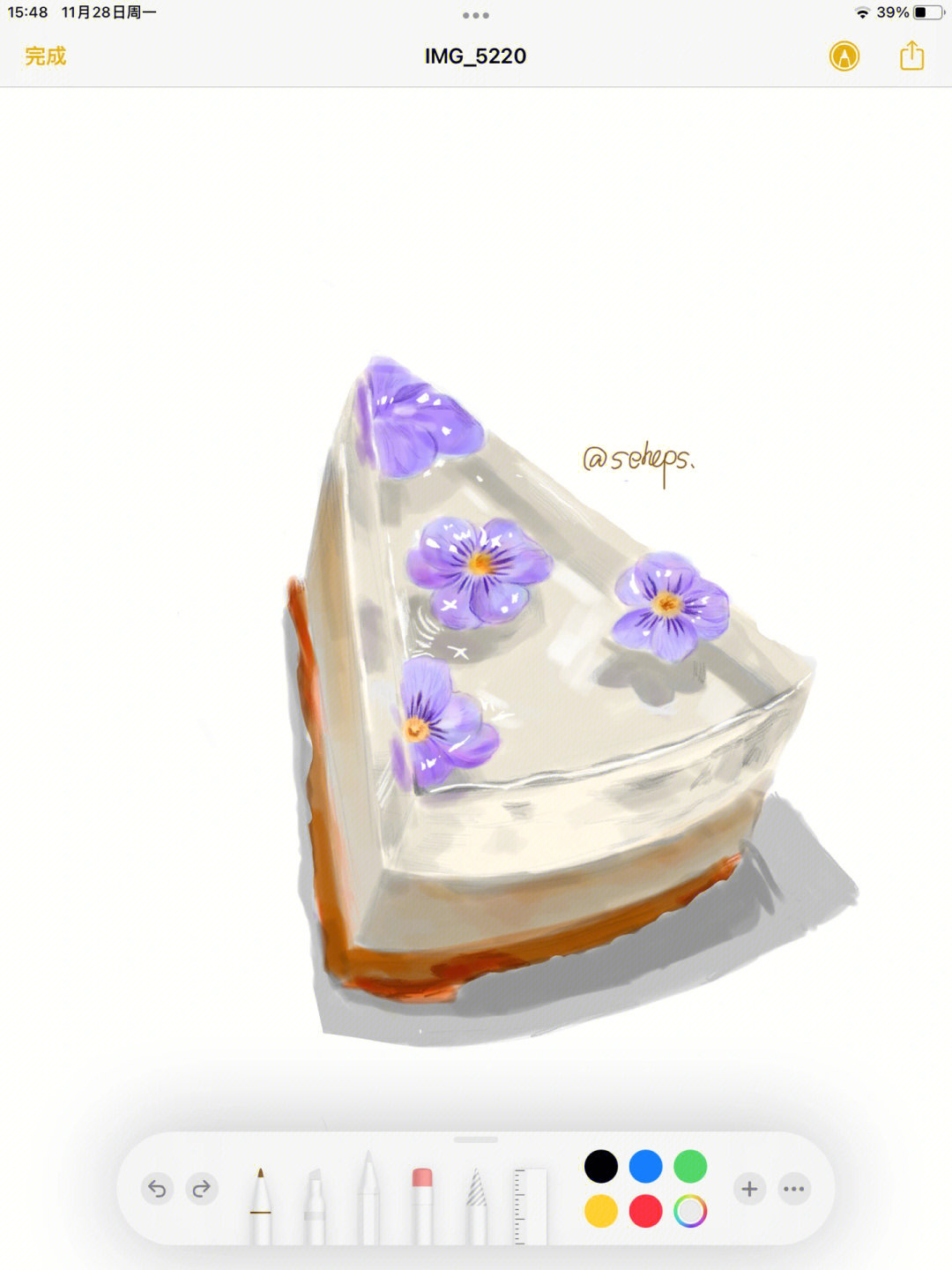 备忘录画画春日蛋糕