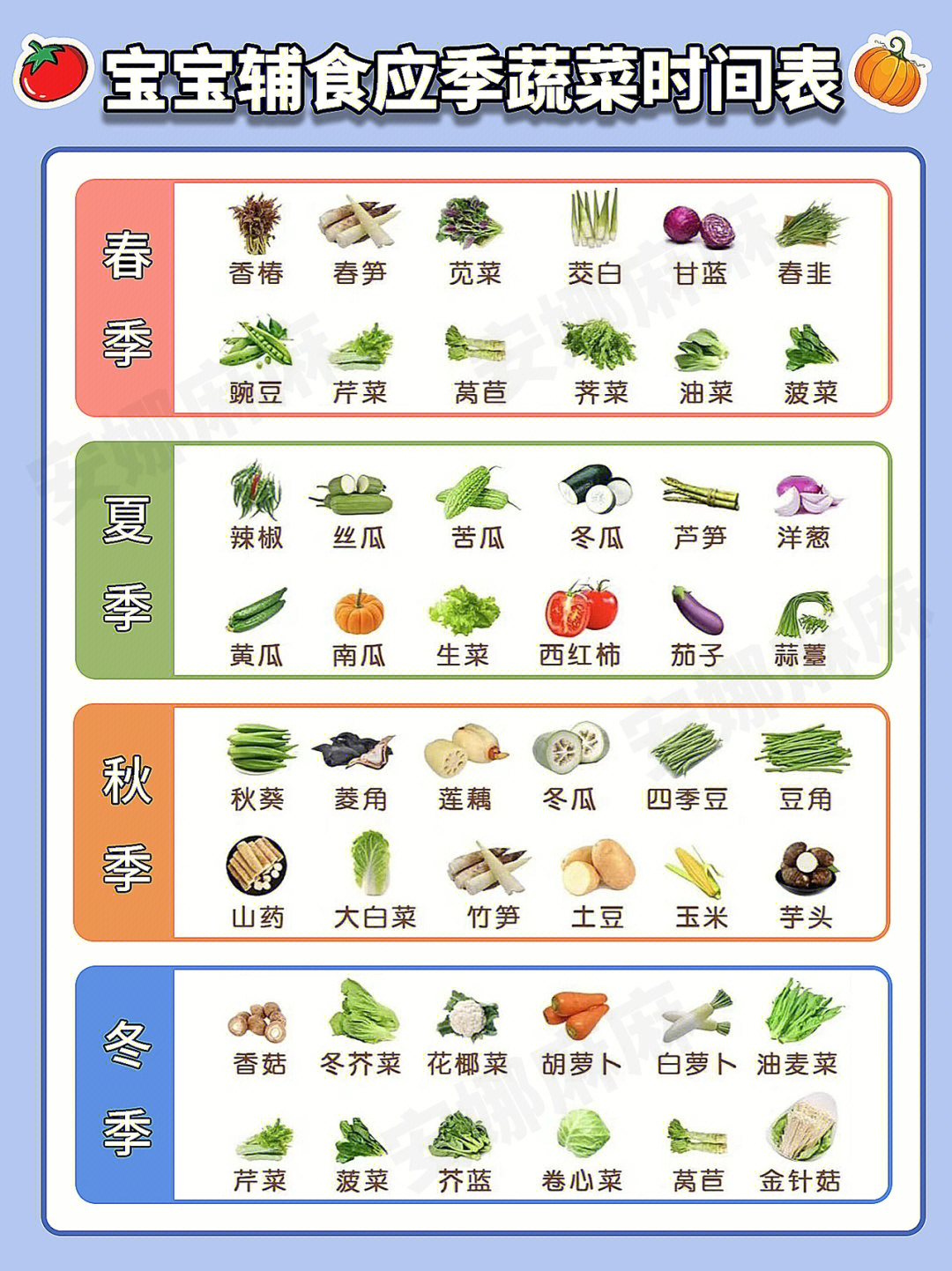 时令蔬菜一览表图表图片