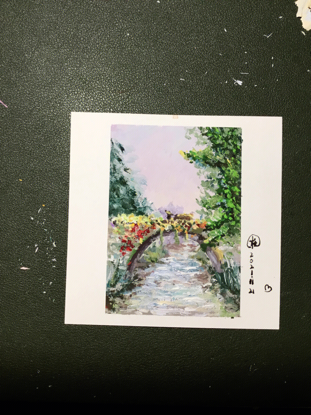 临摹,感觉原画挺好看的就画了一张小的10*10cm#色彩风景#水彩临摹