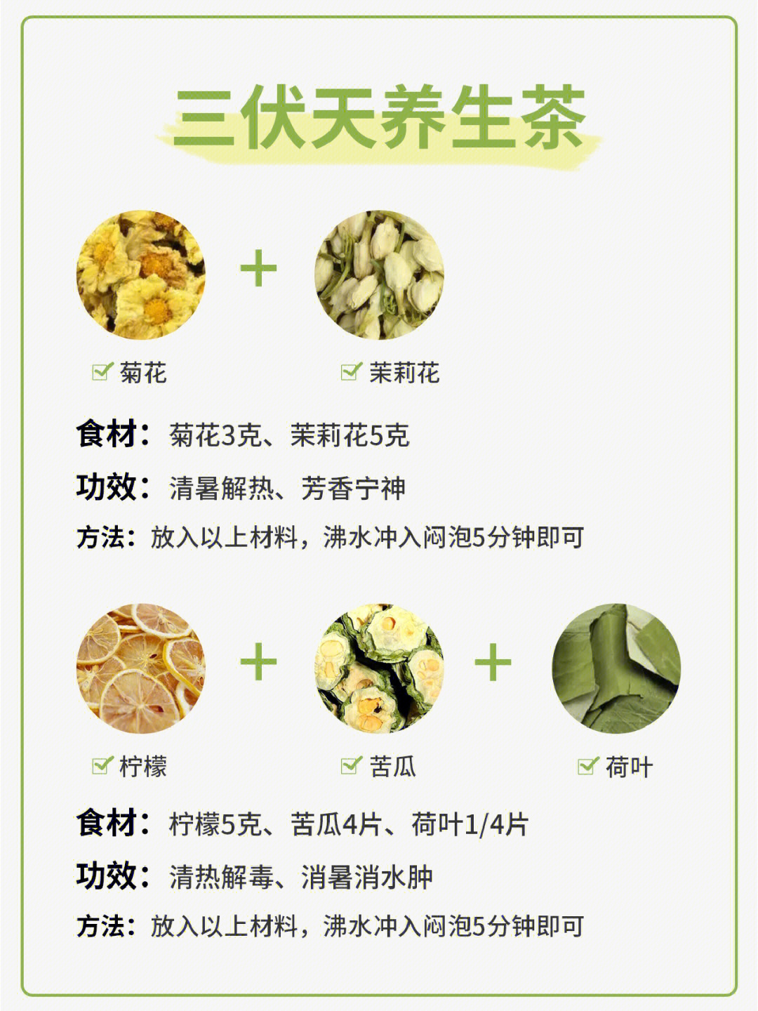 花茶搭配表组合图片