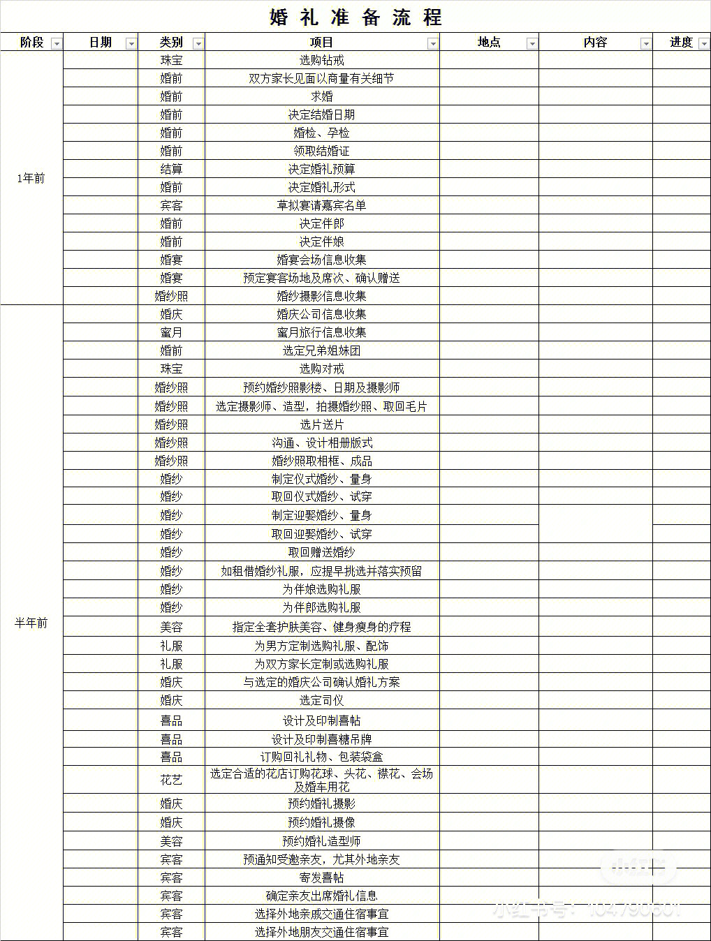 9669♀150769♂15o婚礼物品清单o婚礼当日行程总表o婚礼