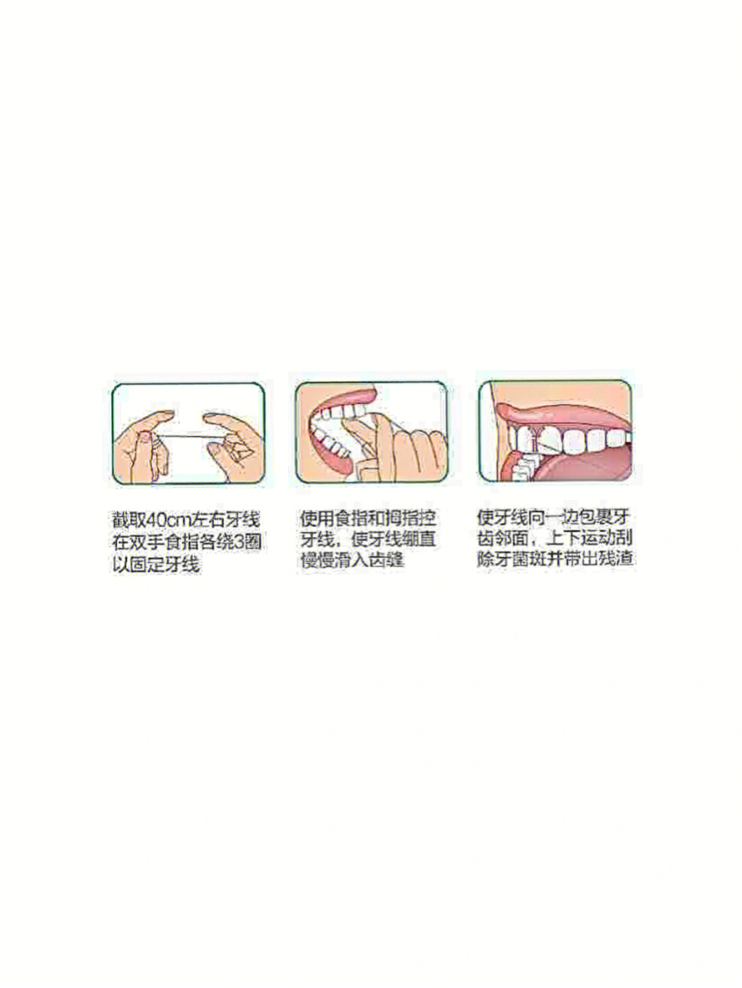 牙线的使用方法图解图片