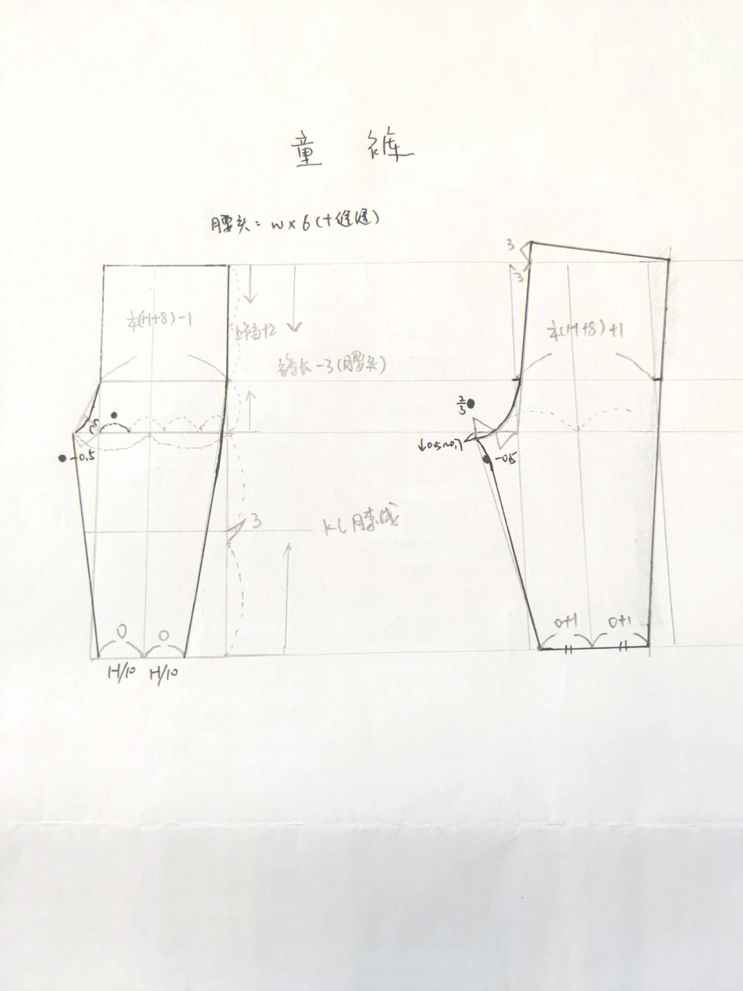 裤子制版图 公式图片