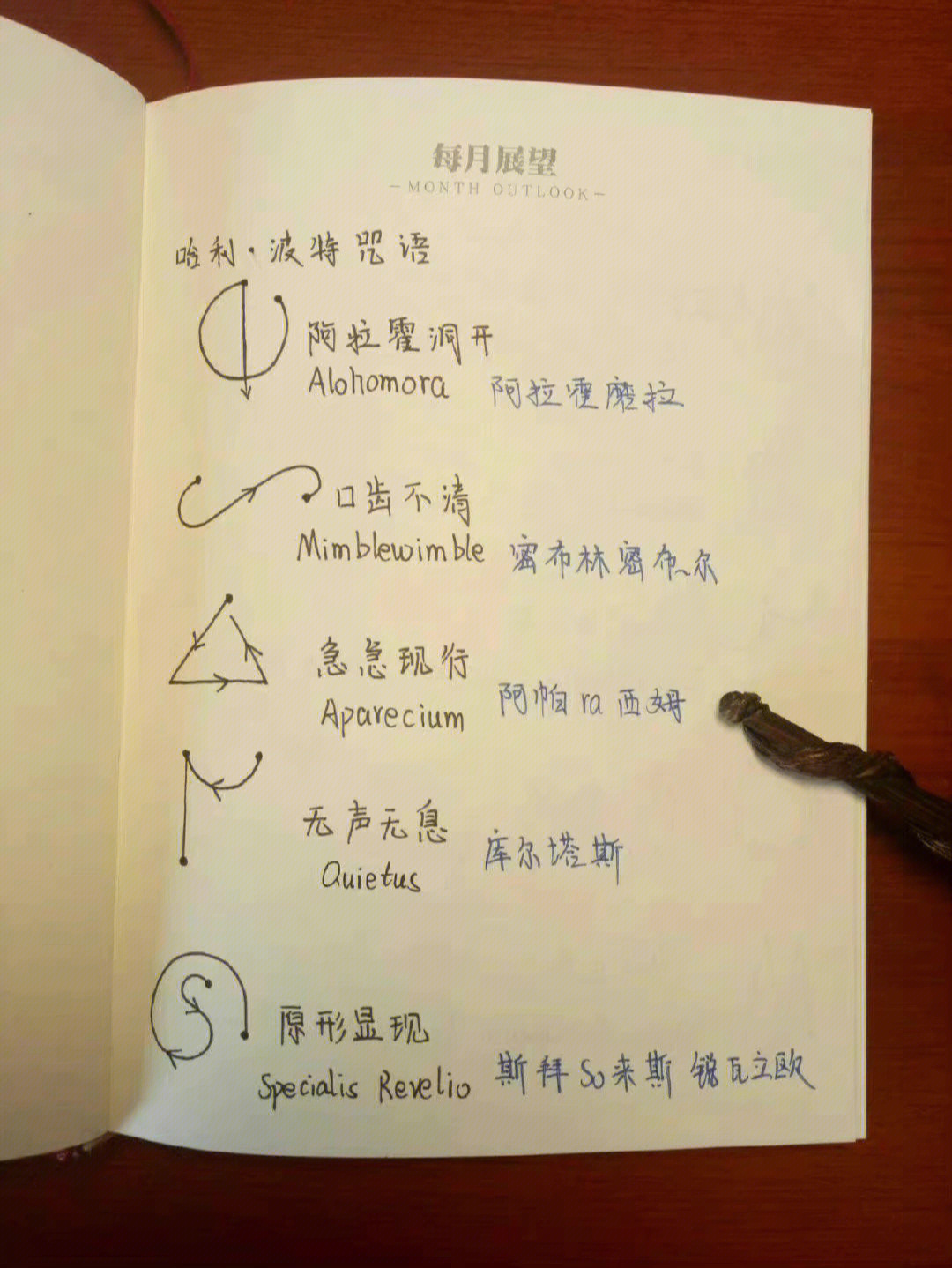 哈利波特咒语表动作图片