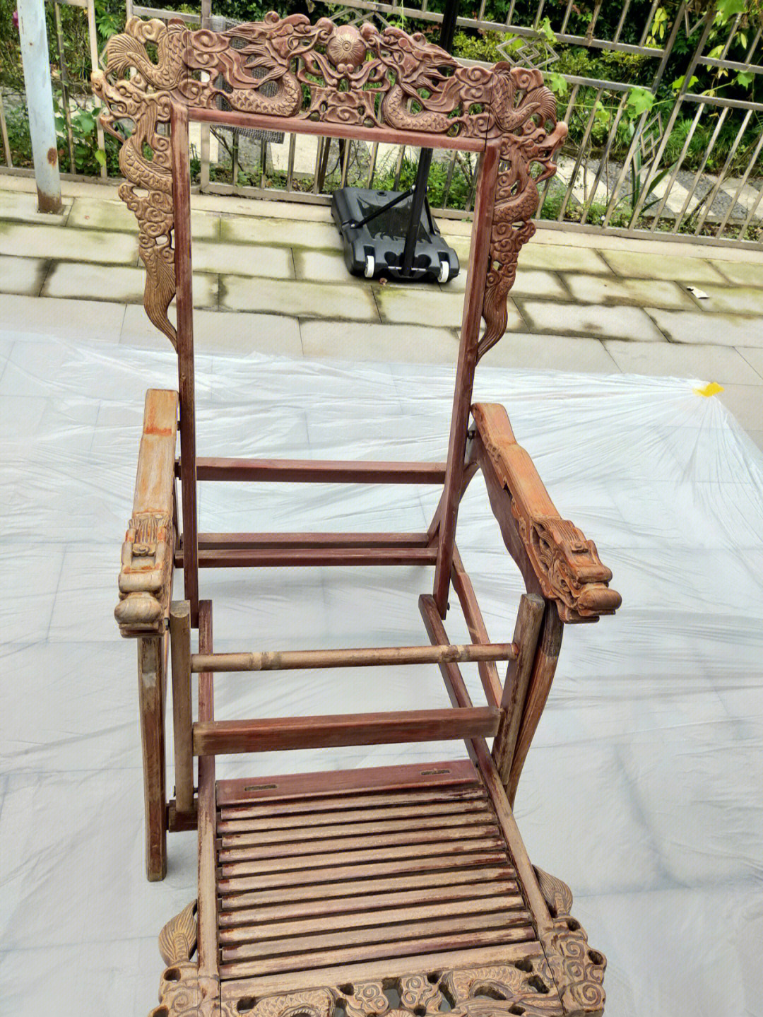老式雕刻凉椅翻新