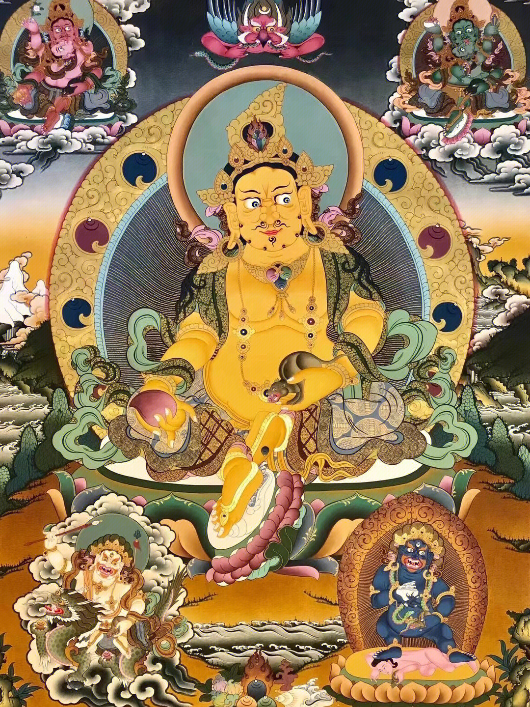 藏传佛教五财神图片