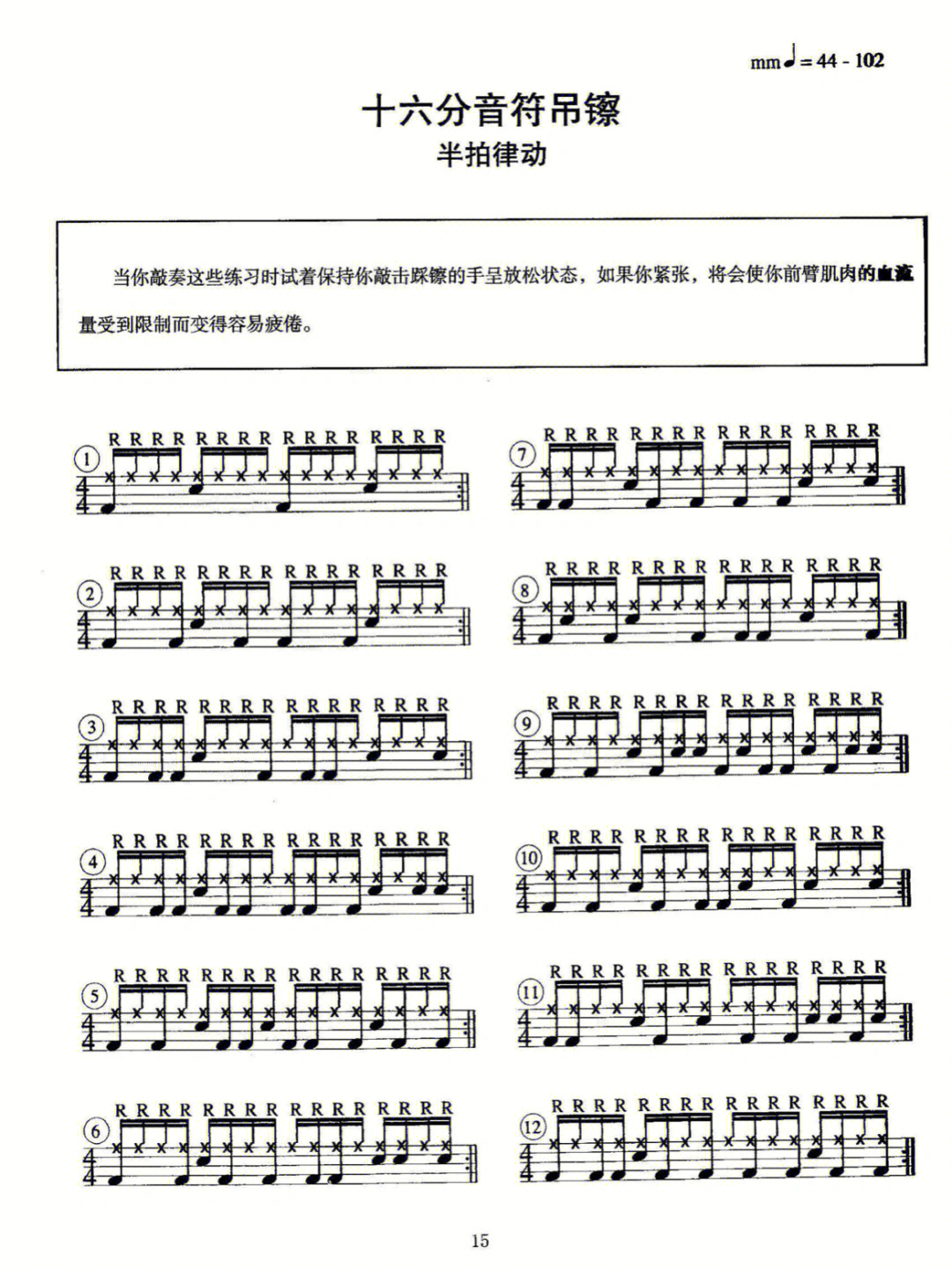 八爵士鼓基础节奏型三