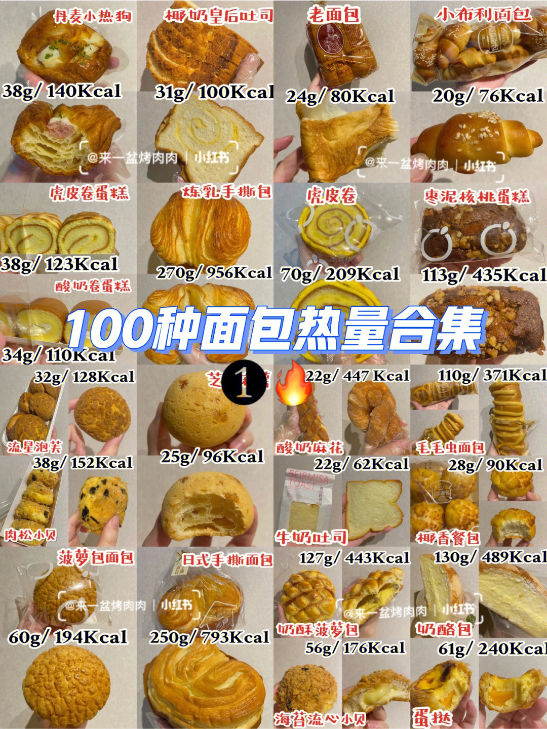 100种面包蛋糕热量合集面包热量合集76