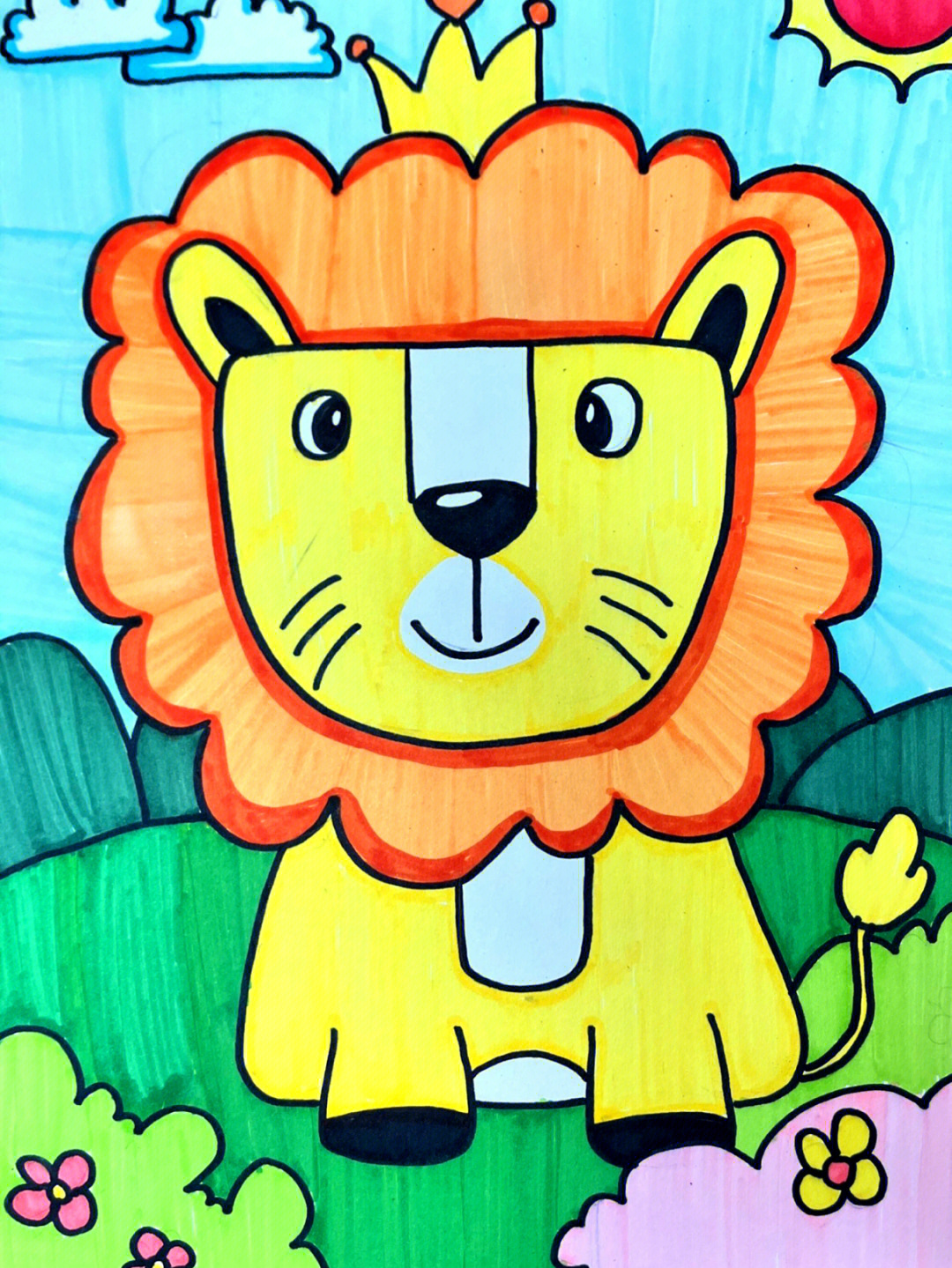威武的狮子儿童画图片