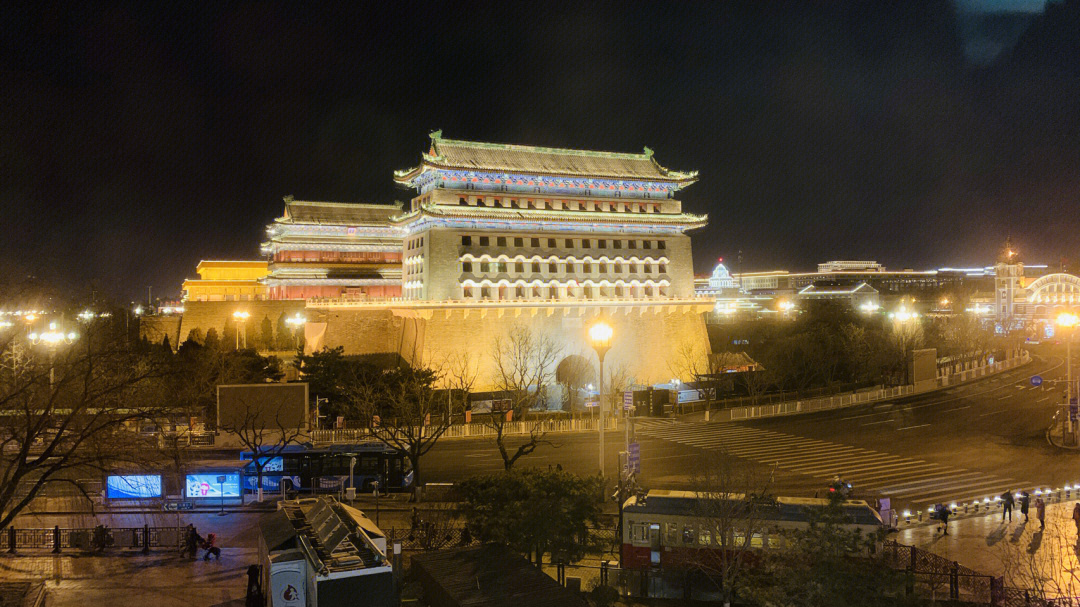 北京前门夜景的赞美图片