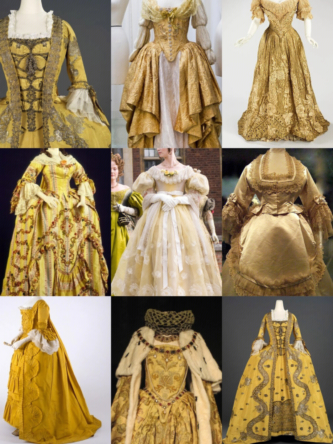 欧洲古典服饰黄棕富贵色公主裙合集