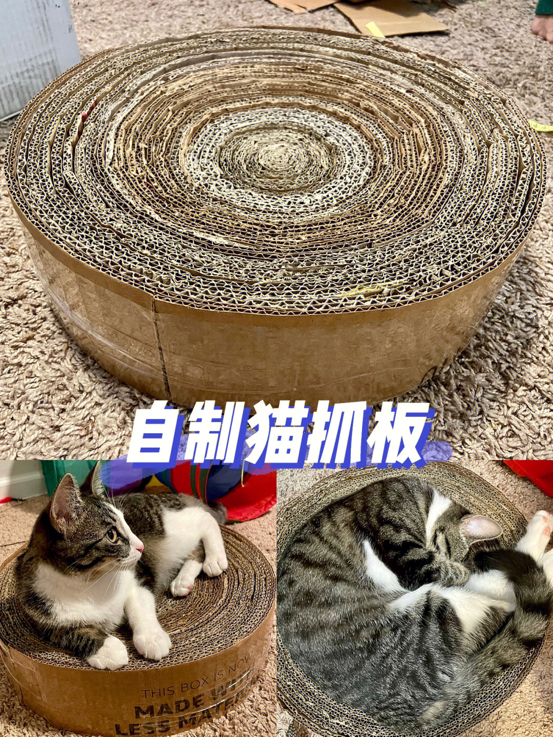 diy自制猫抓板猫窝