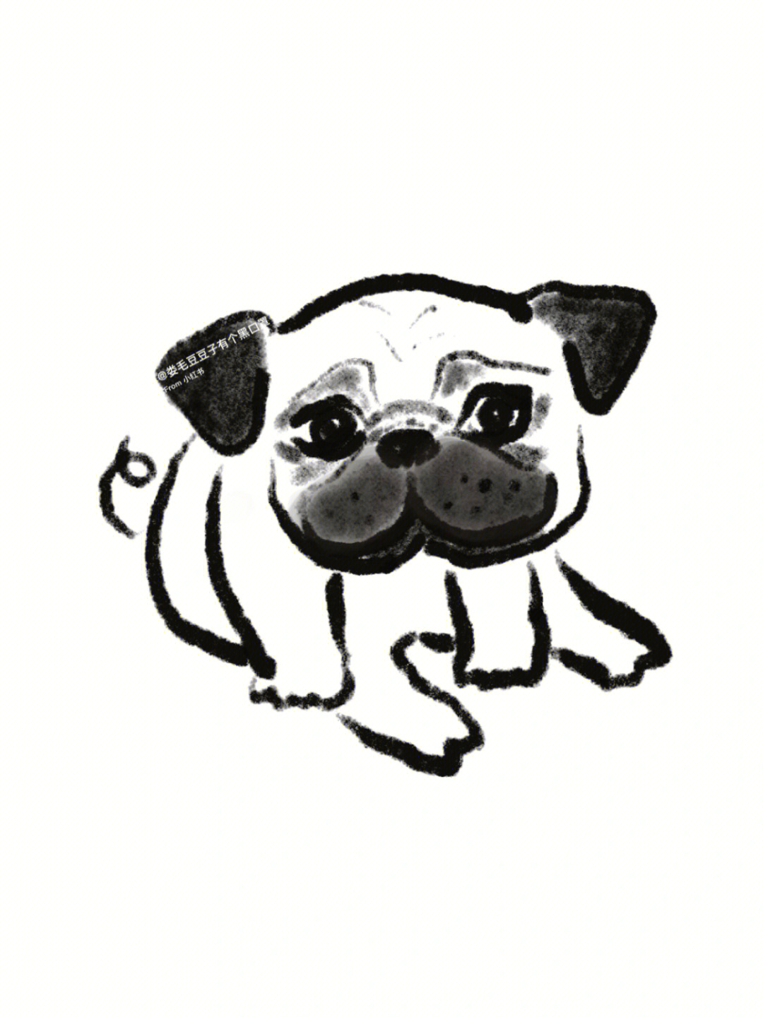 巴哥犬简笔画可爱图片